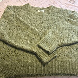 Old Navy Olive Textured Crew Neck Sweater